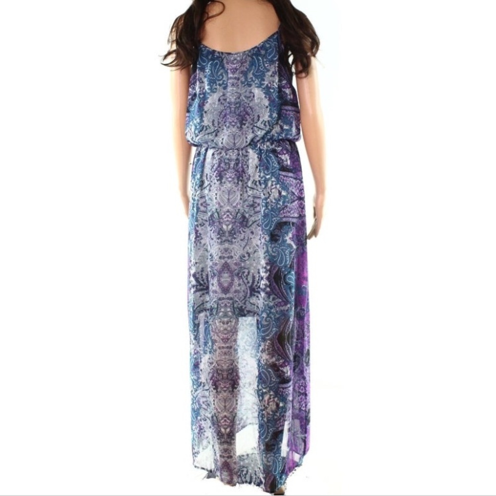 Maggy London Paisley Spaghetti Strap Tassel Tie Maxi Dress Size 4